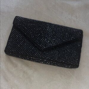 Elegant Black Beaded Clutch
